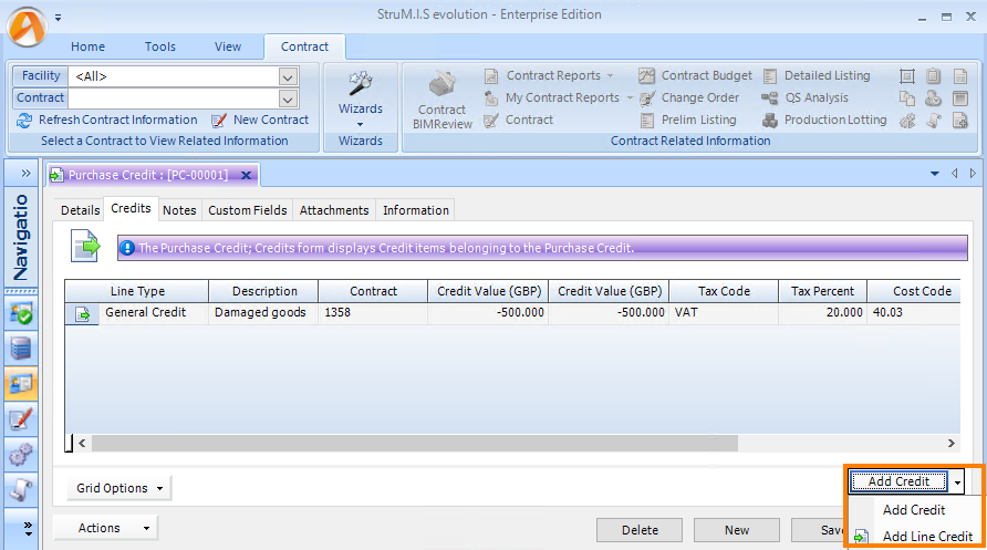 Purchase Invoice Credits